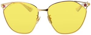 Gucci GG1375SA-002 Sonnenbrille Damen Gold Metall Cat Eye Gestell Gelbe Gläser NEU - Bild 1 von 2