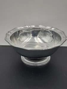 Vintage Wilton Armetale Pewter Queen Anne Pedestal Serving Bowl, 10.25 Inches - Picture 1 of 11