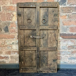 Pair Of Vintage Wooden Door Shutters - Medieval Style - Rustic Feature - Picture 1 of 7