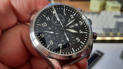 LACO KIEL V1 Chronograph 44mm 7750 Antique Pushers, Complete, EXCELLENT - Изображение 1 из 4