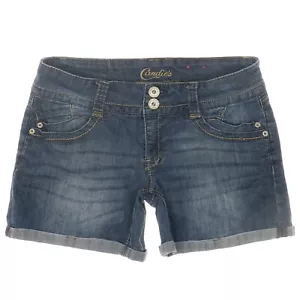 Candies Shorts 7 Low Waist Blue Embroidered Stretch Juniors Measures W31 - Picture 1 of 8