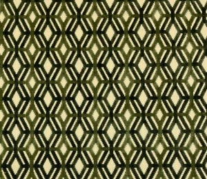 CLARENCE HOUSE MILO GREENS BEIGE MODERN DIAMOND VELVET FABRIC BY YARD 50"W - Picture 1 of 7