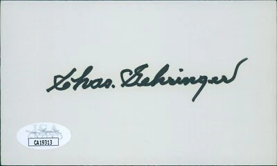 Charlie Gehringer Detroit Tigers Signed 3x5 Index Card JSA Authenticated - Image 1 of 2