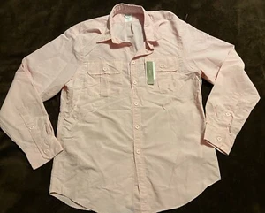 NWT J.crew Medium Pink Sun Button Up Shirt UPF 50+ Skin Cancer Foundation NWT - Picture 1 of 4