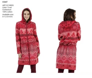 Kooi Mantel coat jacket hoot Kapuze rot schwarz cherry red cc18005 - Picture 1 of 4