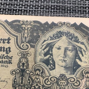 Raro billete de 100 chelines Austria de la Segunda Guerra Mundial P118 1945 moneda austriaca Segunda Guerra Mundial - Imagen 1 de 5