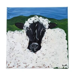 Bob la oveja ladrillo | 8 X 8 | Pintura sobre lienzo | El ático pintado - Imagen 1 de 5