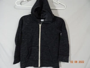 Old Navy Hooded Fleece Jacket Zip Up Black Gray XS 5 - Picture 1 of 10