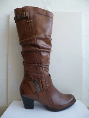 Marco Tozzi Boots Ankle Boots Shaft Boots Shoes Leather Brown 25556 - Image 1 of 4