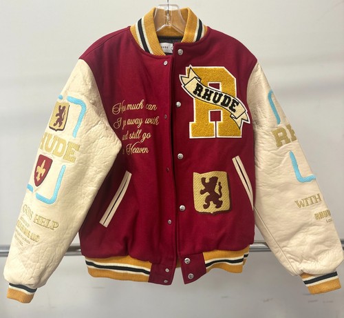 GIACCA UOMO RHUDE LE VALLEY VARSITY MULTICOLORE TAGLIA M $3.125 NUOVA CON ETICHETTE