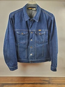Chaqueta de Camionero Rustler Para Hombres XL Azul Denim Hecha en EE. UU. Ropa Occidental Usada en Excelente Condición Oscura - Imagen 1 de 4