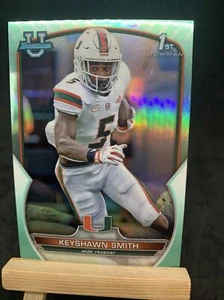 2022 Bowman Chrome University #55 Keyshawn Smith Miami Hurricanes Green 163/299 - Picture 1 of 2