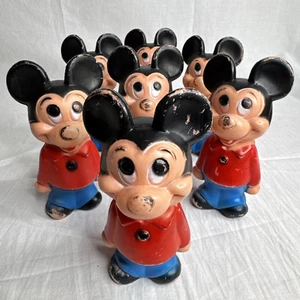 7 MICKEY MOUSE Vintage WALT DISNEY Productions PLASTIC BLOW MOLD TOY ~ HONG KONG - Picture 1 of 23