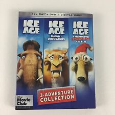 Disney Movie Club Ice Age Dawn Dinosaurs Mammoth Christmas Blu-Ray DVD 3Disc New