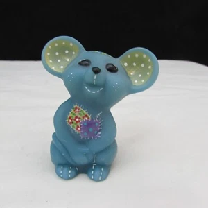 Fenton Georgia Blue Satin Patches Mouse Hand Painted Mouse Special Order 22 298 - Picture 1 of 5