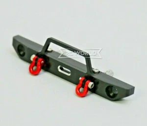 For Axial SCX24 1/24 Metal FRONT BUMPER Bullnose w/ Shackles BLACK - Picture 1 of 5