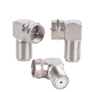 2pcs 90 Degree Antenna Plug F-Type Angle Adapter Plug Connector Right TV Aerial - Afbeelding 1 van 9