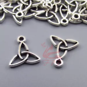 Celtic Trinity Knot Charms - 20/50/100 Antiqued Silver 14mm Pendants SC3091 - Picture 1 of 2