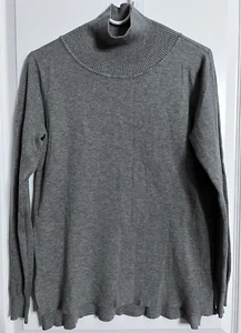 Vila Milano Women’s LARGE Gray Sweater Mock Neck Blouse Top - Picture 1 of 10