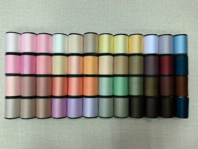 Multi Pastel Colors Pack 48 Spools Sewing Thread All Purpose Spun Polyester 500m - Image 1 of 4