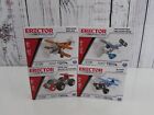 Erector By Meccano Lot Of 4 Building Toys  -  Helicopter Race Car Plane Biplane
