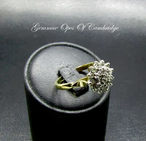 Vintage 18k 18ct Gold Ring Diamond Cluster Size N 4g 0.6 carats Hallmarked - Picture 1 of 10