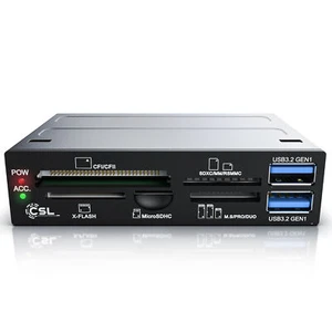 CSL USB 3.0 Multi-Cardreader Super Speed USB 3,5" Multi-Frontpanel Schwarz - Bild 1 von 7