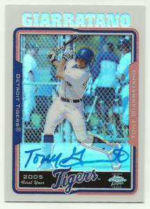 2005 Topps Chrome #250 Tony Giarratano Rookie Auto Refractor 156/500 TIGERS