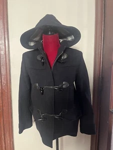 Burberry Girls Black Toggle Button Peacoat Size 14 - Picture 1 of 9