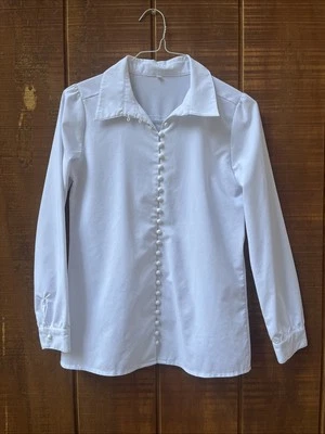 Blusa Mujer Pequeña Sin Marca Cuello Blanco con Botones "Victoriana" Foto 1 de 4