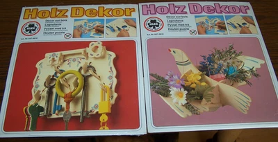 2 X HOLZ DEKOR - BEIDE NOCH UNTER FOLIE UNGEÖFFNET  - ZUM BASTELN - SPIELE KLEE - Bild 1 von 4