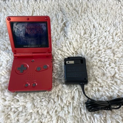 Nintendo Gameboy Advance GBA SP Handheld System Console Flame Red Model AGS-001 - Image 1 of 4