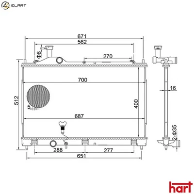 RADIATOR ENGINE COOLING 644 081 FOR MITSUBISHI OUTLANDER/III/Van 4B12 2.4L 4cyl - Image 1 of 4
