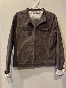 prAna Women’s Full-Zip Corduroy Bomber Jacket Medium Brown - Picture 1 of 7