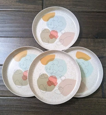 Set 4 Disney Mickey Mouse Children’s Kids Dinner Plates Bpa Free New - Изображение 1 из 4