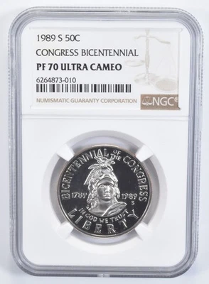 1989-S Congress Congressional Commemorative Half Dollar PF70 UC NGC *8590 - Image 1 of 4