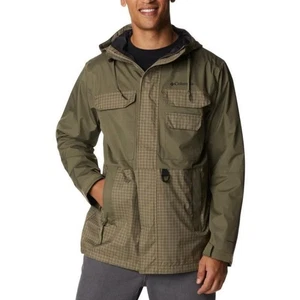 COLUMBIA Buckhollow Jacket Mens XL Green Omni-Shield Vented Waterproof Hood - Picture 1 of 13