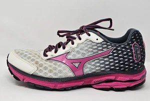 Mizuno Wave Rider 18 Running Shoe Size 7 Womens Gray Pink White J1GD150331 - Picture 1 of 8