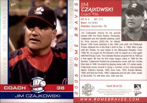 Jim Czajkowski 2006 MultiAd Rome Braves #30 RC Card *AutographDen*