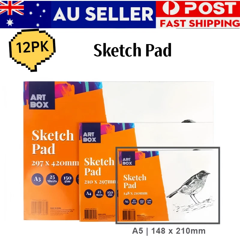 12 x 25 Pages A5 Paper Art Artist Sketchbook Sketch Pad Drawing Painting A Grade - image 1 of 1