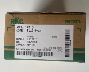 RKC INSTRUMENTS TEMPERATURE CONTROLLER MODEL C410 P/N FJA3-M*AN 24VDC 0-2192F - Picture 1 of 11