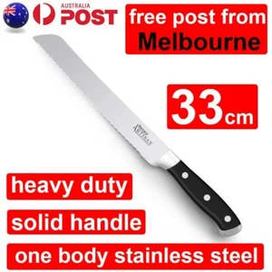 Stainless Steel Bread Knife Blade Ultra Sharp Cutter Serrated Kitchen Knives - Picture 1 of 4