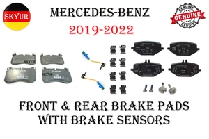 Front & Rear Brake Pads With Sensors For 19-22 Mercedes-Benz G, GLE, GLS Models - Picture 1 of 10