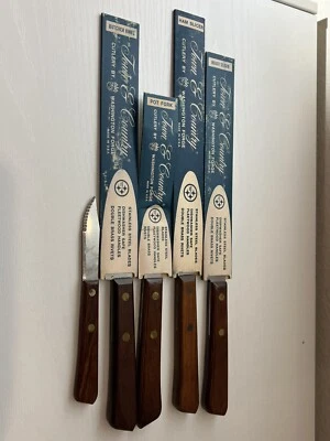 复古 5 件套 Town & Country Cultery 刀切片机 Washington Forge 美国不锈钢 — 第 1/4 张图片