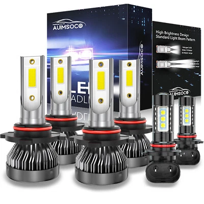 Combo faros LED de haz alto bajo + luz antiniebla para GMC Sierra 1500 3500 2003-2006 6x Foto 1 de 4