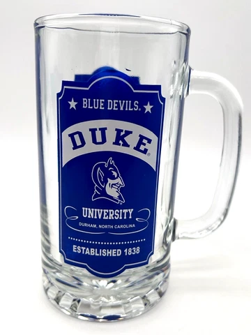 Duke University Blue Devils NCAA Clear Glass Beer Stein Mug Spirit Products Cover