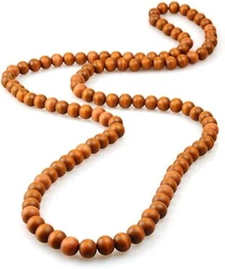 Ethnic Natural Wood Beads Necklace for Men Women Africa Wooden Chain long - Picture 1 of 7