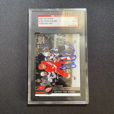 2001-02 Pacific Chris Chelios On Card Auto - Image 1 of 3