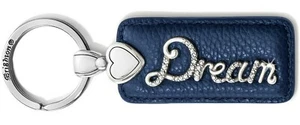 NWT Brighton DREAM SCRIPT Leather Key Fob Midnight Blue NWT $48 - Picture 1 of 2