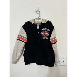Harley-Davidson Full Zip Hoodie American Legend Graphic Kids Size 8/10 - Picture 1 of 3